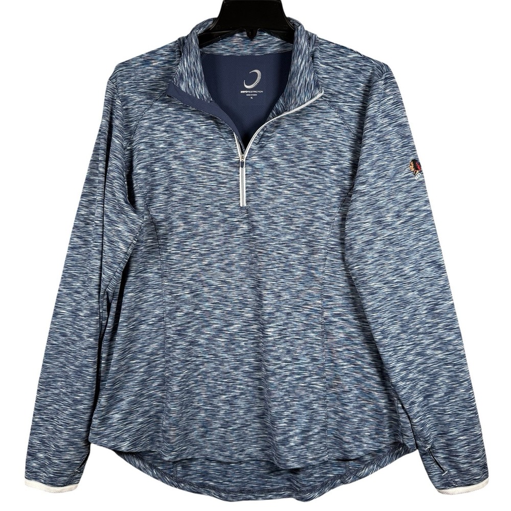 Zero Restriction Ladies Shae Zip Mock Golf‎ Pullover XL Heather Blue Performance